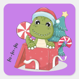 Jolly Christmas Dragon: Colourful Sticker for Holi