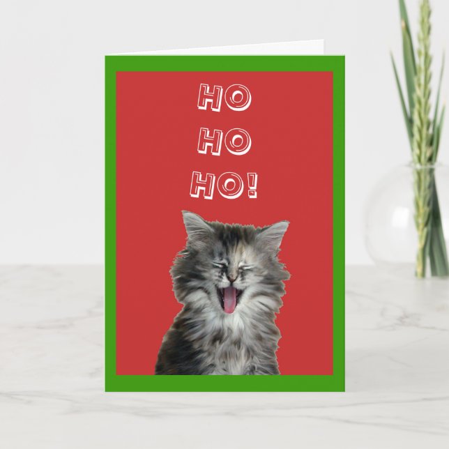 Jolly Christmas Kitten greeting card (Front)