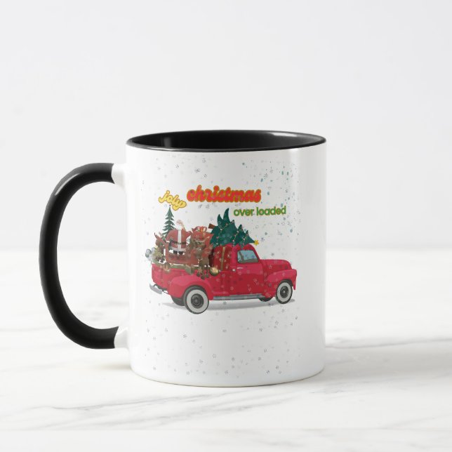 Jolly Christmas Overloaded Truck Mug (Left)