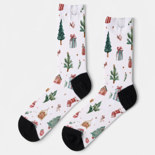 Jolly Christmas Pattern Socks   Fun Gift 