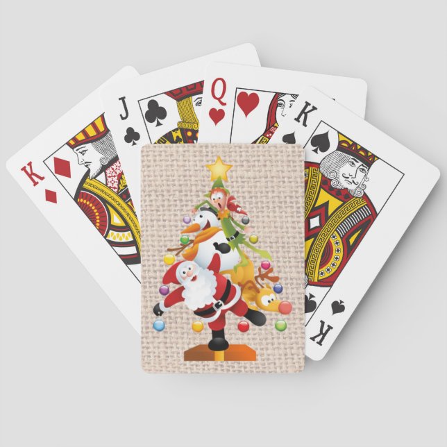 Jolly Christmas Playing Cards, Standard faces Playing Cards (Back)