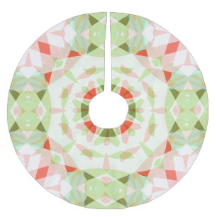 Jolly Christmas Red Green Pink Merry Star Pattern Brushed Polyester Tree Skirt