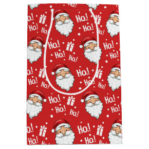 Jolly Christmas Santa Claus Medium Gift Bag