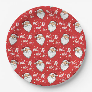 Jolly Christmas Santa Claus Paper Plate