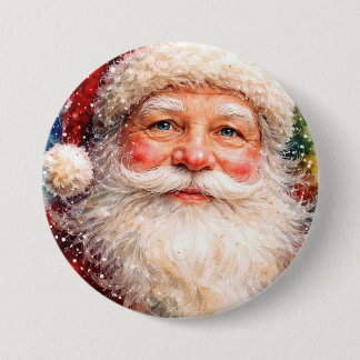 Jolly Christmas Santa Portrait 7.5 Cm Round Badge