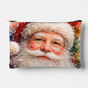 Jolly Christmas Santa Portrait Accessory Pouch