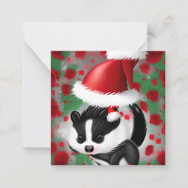 Jolly Christmas Skunk Card (Front)