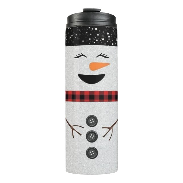 Jolly Christmas Snowman Thermal Tumbler (Front)