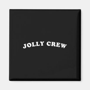 Jolly Crew Funny Christmas Shirt Reindeers Sleigh Magnet