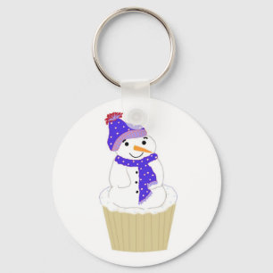 Jolly Cupcake Snowman Key Ring
