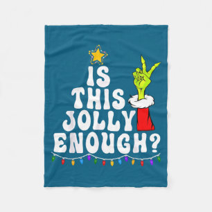 Jolly Enough Green Merry Christmas Bible Verse Fleece Blanket