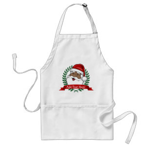 Jolly Ethnic Santa Custom Text Christmas Standard Apron