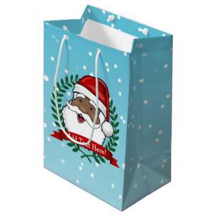Jolly Ethnic Santa Custom Text Medium Gift Bag