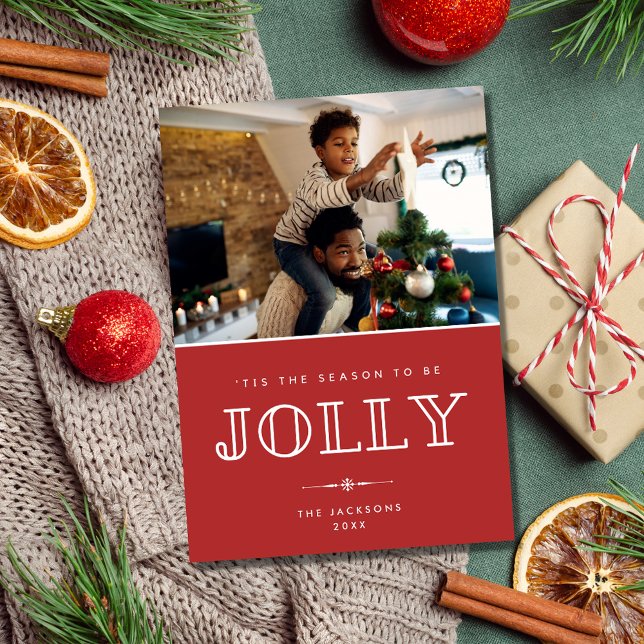 Jolly Family Photo Christmas Holiday Card (Jolly Family Photo Christmas Holiday Card)