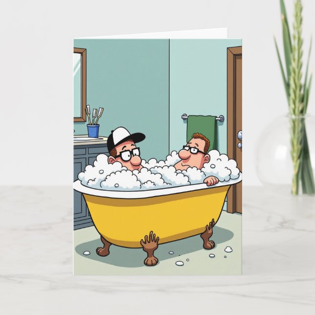 Jolly Fathers Day Bubble Bath Card (Front)