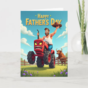 Jolly Fathers Day Tractor Card