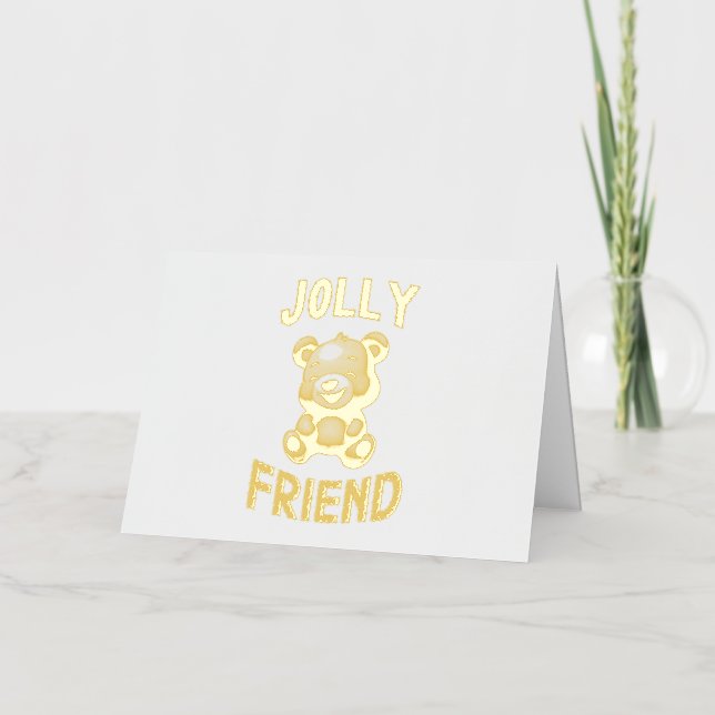 Jolly Friend Pandas July Bears 30 Teddy Friendship Foil Holiday Card (Front)