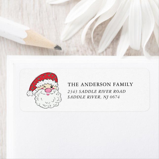Jolly Fun Santa Return Address Label (Insitu)