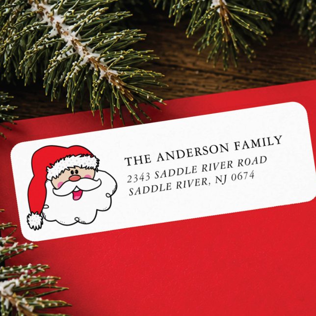Jolly Fun Santa Return Address Label (Creator Uploaded)