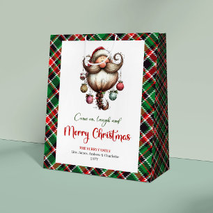 Jolly Funny Santa Classic Red Green Christmas Bag