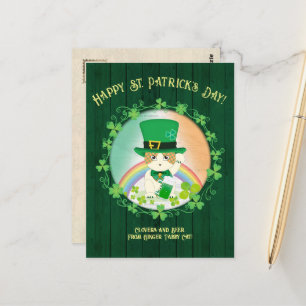 Jolly Ginger Tabby Irish Cheer Postcard