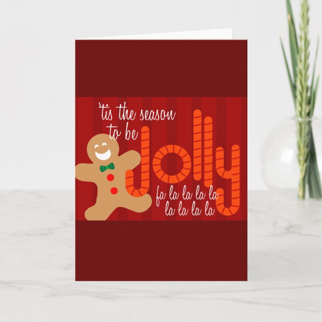Jolly GIngerbread Man Holiday Card (Front)