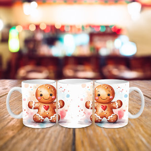 Jolly Gingerbread People Christmas Holiday Two-Tone Coffee Mug
