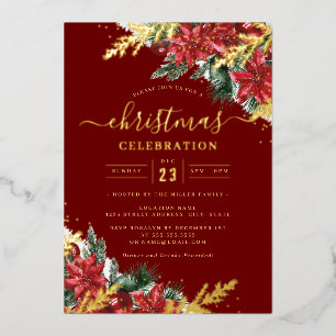 Jolly Gold Leaf Red Foliage Christmas Party      