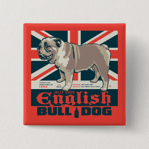 Jolly Good English Bulldog 15 Cm Square Badge