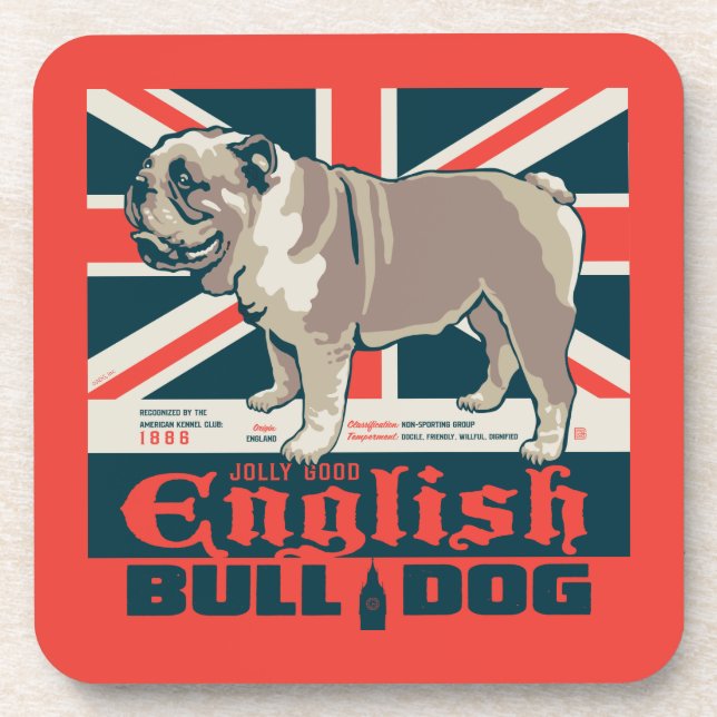Jolly Good English Bulldog Coaster (Front)