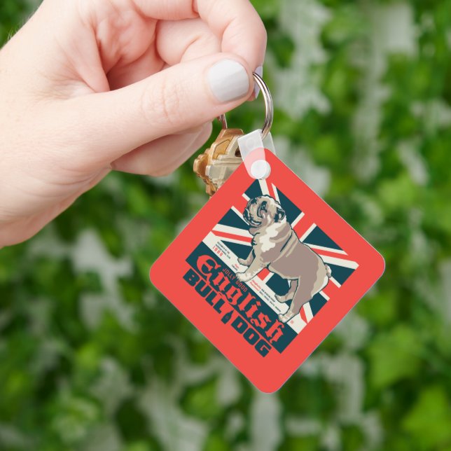 Jolly Good English Bulldog Key Ring (Hand)