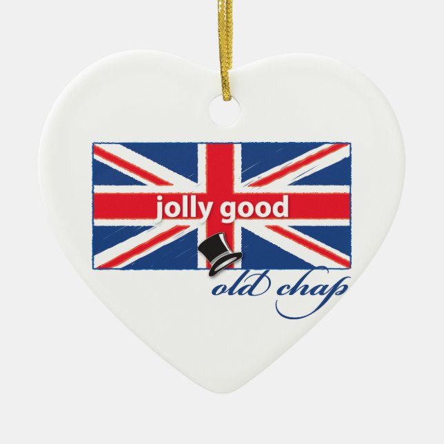 Jolly good old chap! ceramic tree decoration (Front)