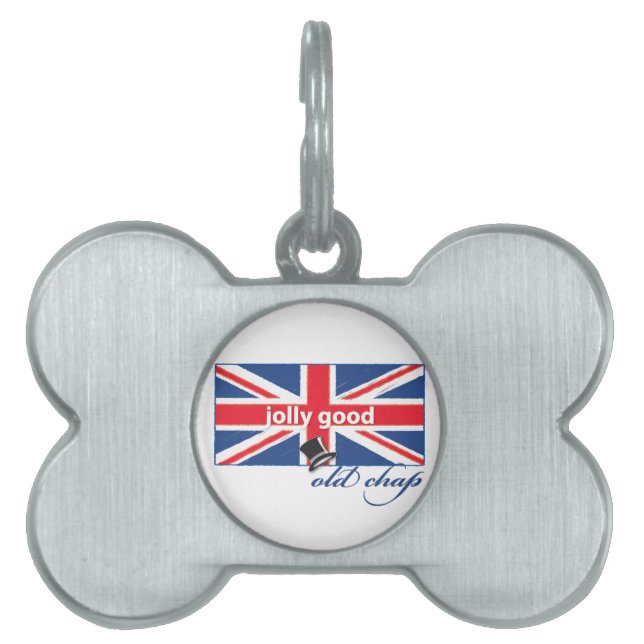 Jolly good old chap! pet name tag (Front)