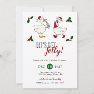 Jolly Goose Cocktail Drink Holiday Christmas Party Invitation