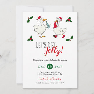 Jolly Goose Cocktail Drink Holiday Christmas Party Invitation