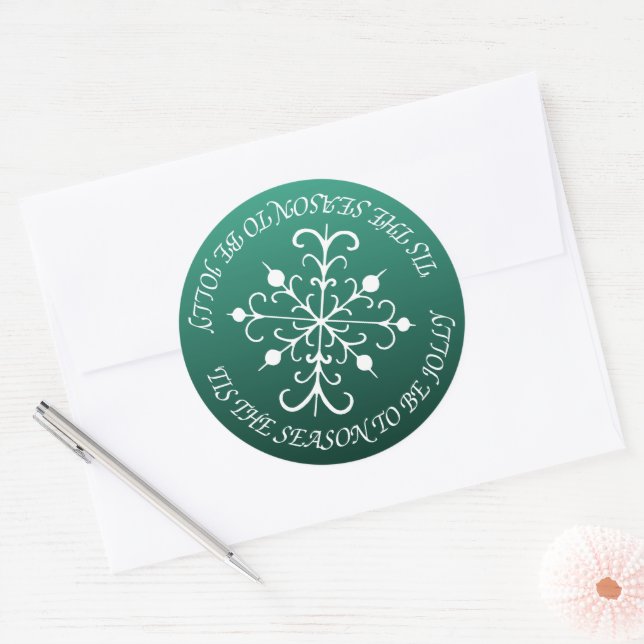 Jolly Green Snowflake Stickers (Envelope)