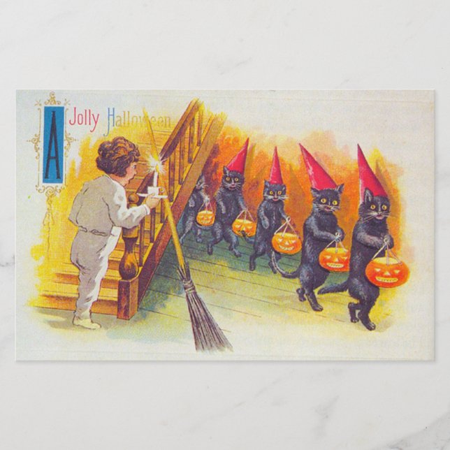 Jolly Halloween (Black Cats) Stationery (Front)