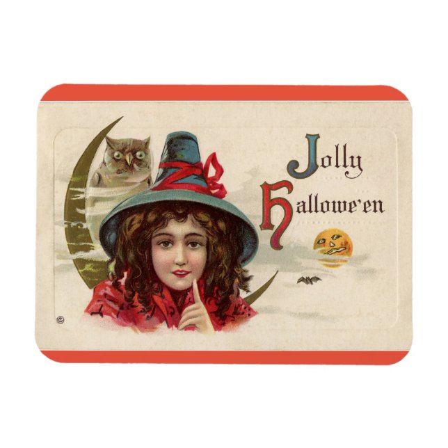 Jolly Halloween Witch Magnet (Horizontal)
