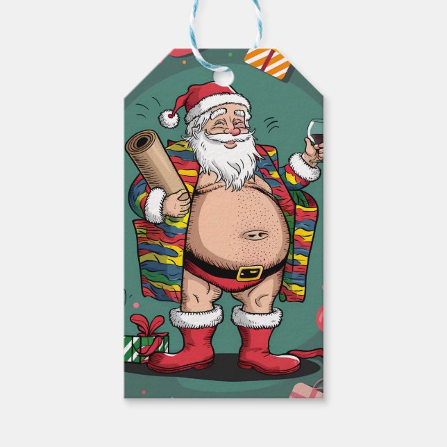 Jolly Happy Father Christmas  Gift Tags (Front)