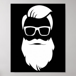 Jolly Hip Hipster Santa Claus Christmas Gift Poster