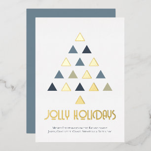 Jolly Holidays Christmas Tree Personalised Foil Holiday Card