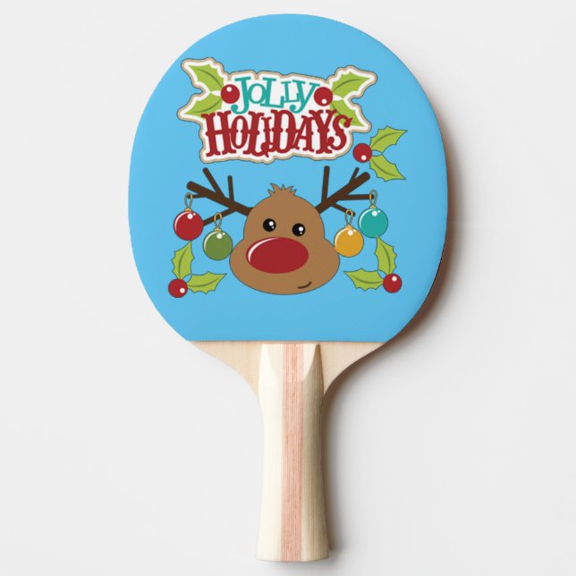 Jolly Holidays Ping Pong Paddle (Front)