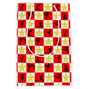 JOLLY HOLLY BALLERINA CHRISTMAS DESIGN MEDIUM GIFT BAG