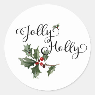 Jolly Holly Classic Round Sticker