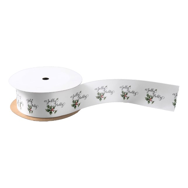 Jolly Holly Satin Ribbon (Spool)