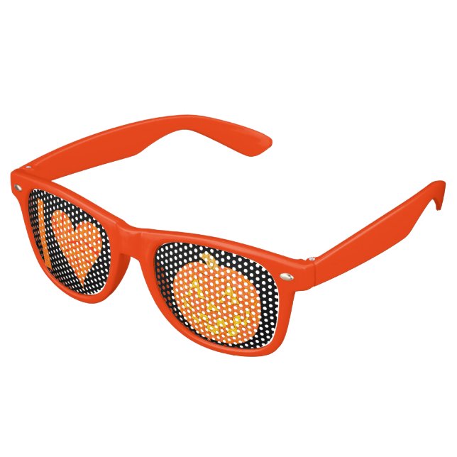 Jolly Jack O Lantern I Love Halloween Funny Retro Sunglasses (Angled)