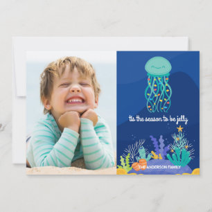 Jolly Jellyfish Flat Holiday Card