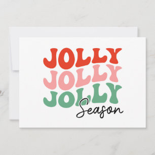 Jolly Jolly Jolly Season  Retro Holiday Typography Card