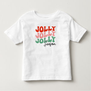 Jolly Jolly Jolly Season  Retro Holiday Typography Toddler T-Shirt