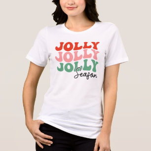 Jolly Jolly Jolly Season Retro Holiday Typography Tri-Blend Shirt